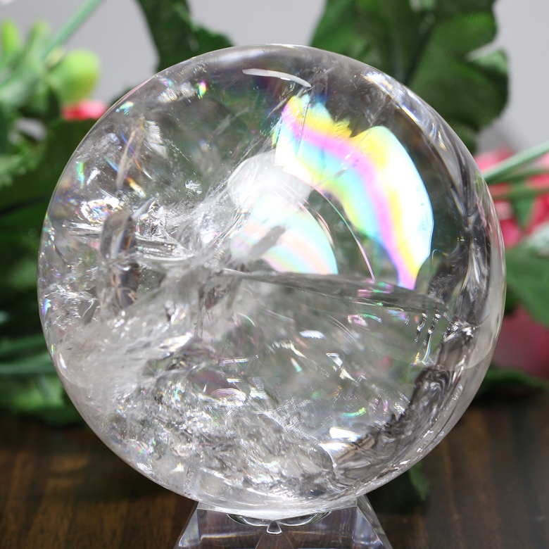 [トップクォリティ]レインボー水晶丸玉/アイリスクォーツスフィア（60.6mm）