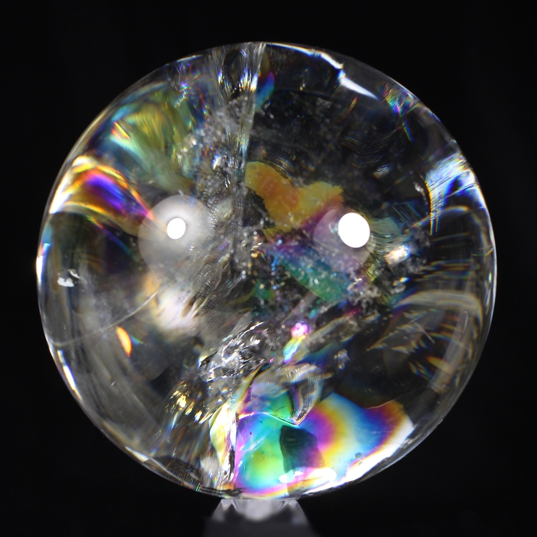 [スーパートップクオリティ]レインボー水晶丸玉/アイリスクォーツスフィア（大玉134mm）