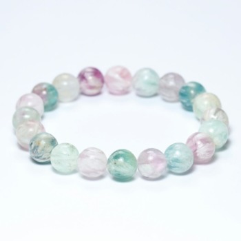 記念特価★[高品質]中国産エンジェルフェザーフローライトミックスカラーブレスレット（約10.5mm玉）(24th-AFFM-BR1051IS)