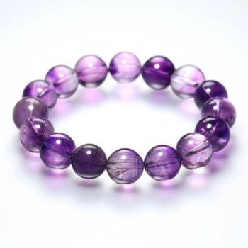 記念特価★[高品質]マダガスカル産アメジストエレスチャルブレスレット（約12.5mm玉）(24th-AMEL-BR1251IS)