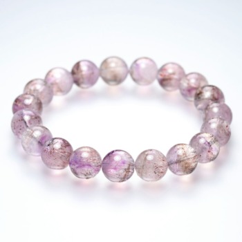 記念特価★[3A]マダガスカル産アメジストエレスチャルブレスレット/アメジストスーパーセブン（約10.5mm玉）(24th-AMER-BR1051IS)