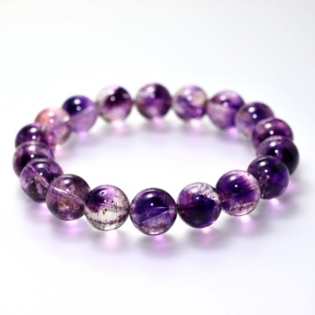 記念特価★[高品質++]アメジストスーパーセブンブレスレット（約12mm玉・現在仕入れ値の方が高い！）(24th-AMSP7-BR1200IS)