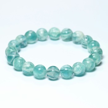 記念特価★[高品質]中国産エンジェルフェザーブルーフローライトブレスレット（約10mm玉）(24th-ANBF-BR1001IS)