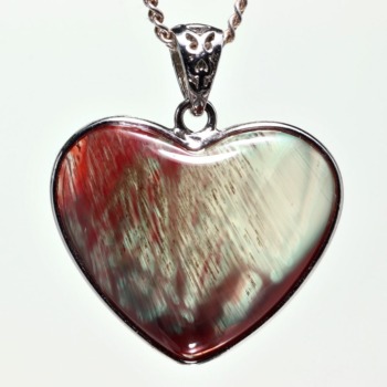 記念特価★[高品質]チベット産アンデシンハートペンダントトップ（シルバー925）(24th-ANDSI-PT0030IS)