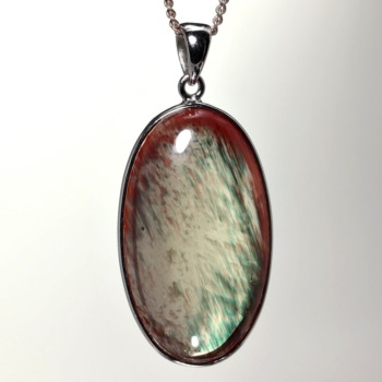 記念特価★[高品質]チベット産アンデシンペンダントトップ（シルバー925）(24th-ANDSI-PT0061IS)