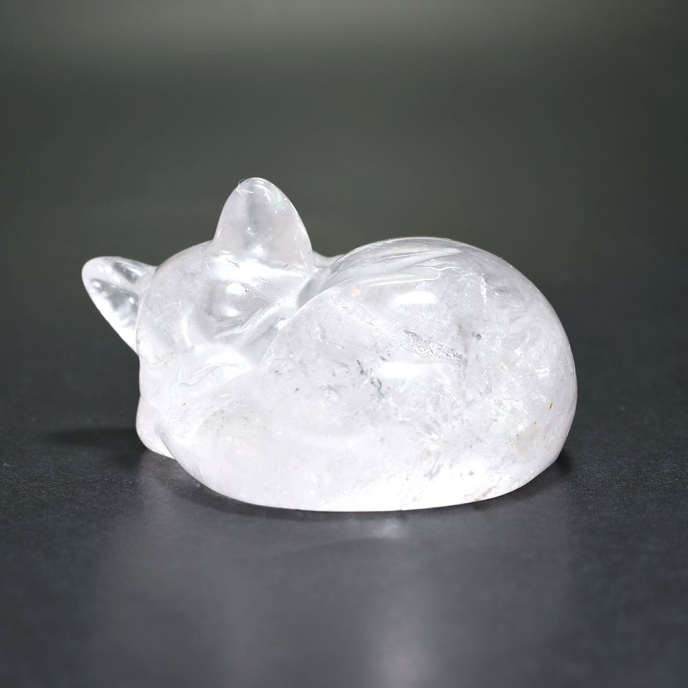 記念特価★ブラジル産オーロラ入り水晶眠り猫/ライモナイトインクォーツ-slide-2