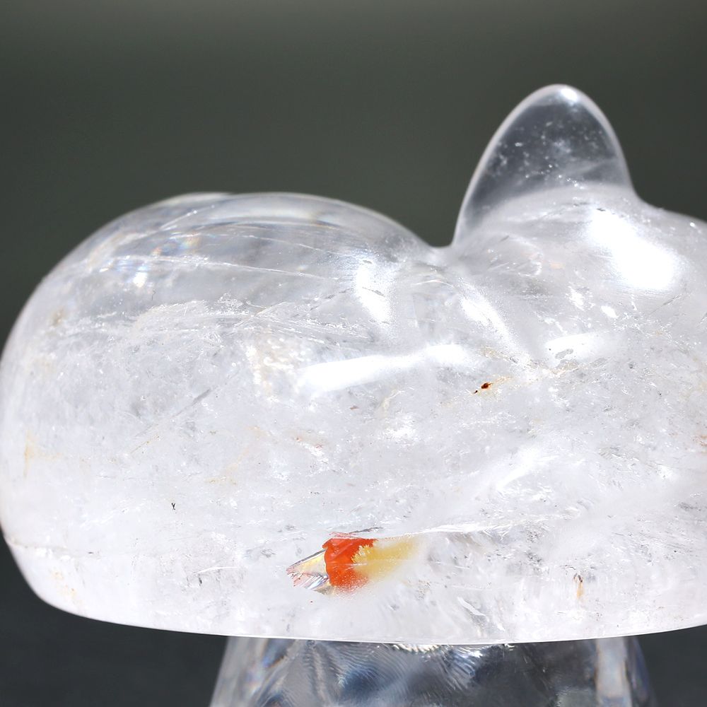 記念特価★ブラジル産オーロラ入り水晶眠り猫/ライモナイトインクォーツ-slide-6