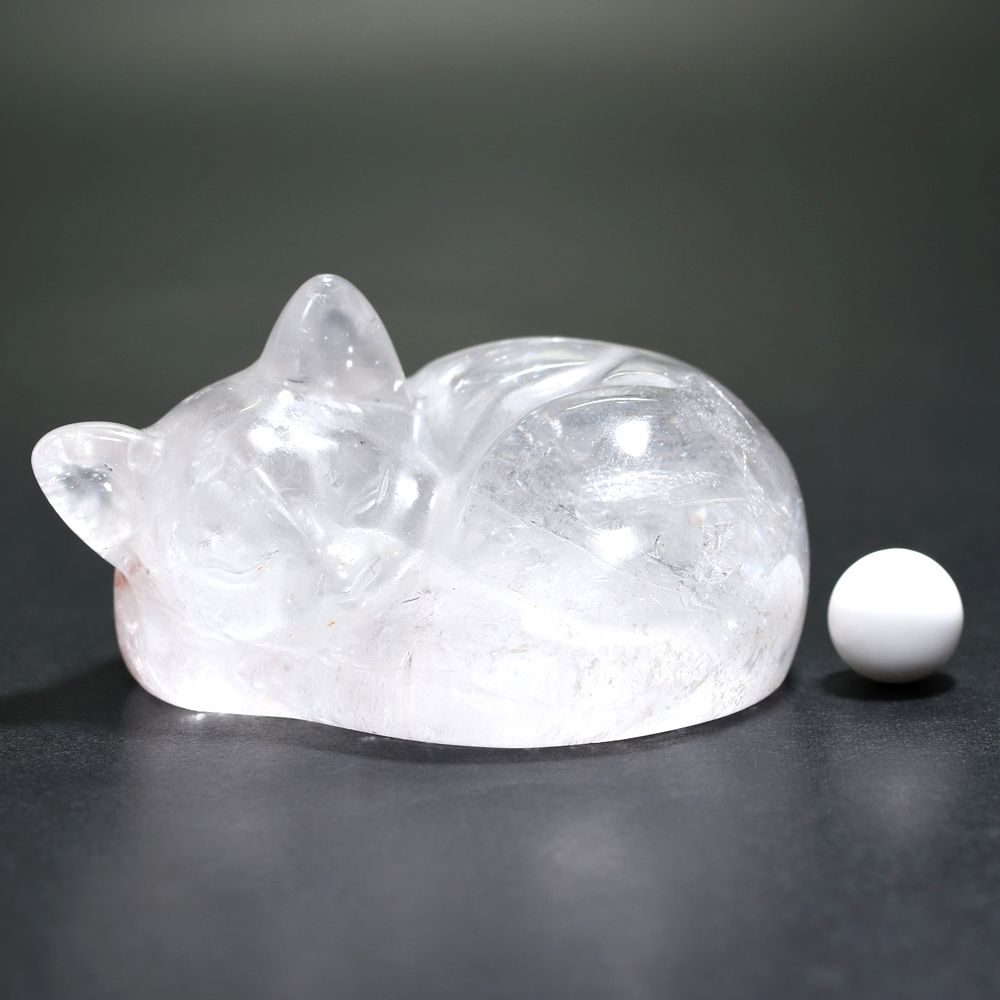 記念特価★ブラジル産オーロラ入り水晶眠り猫/ライモナイトインクォーツ-slide-7