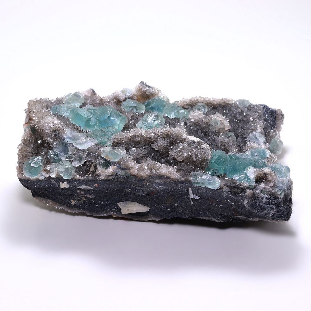 記念特価★中国/福建省産ブルーグリーンフローライト共生水晶クラスター(原石653g)-slide-2