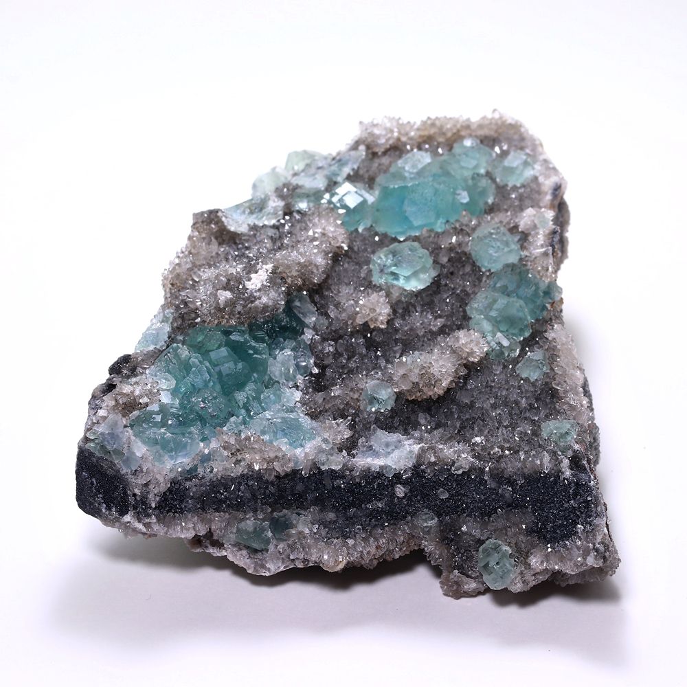 記念特価★中国/福建省産ブルーグリーンフローライト共生水晶クラスター(原石653g)-slide-3