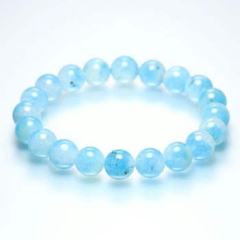 記念特価★[希少！高品質]アフガニスタン産ブルーグラノブラスチックブレスレット/アズライトインクォーツ（約10mm玉・今では手に入らない希少石！）(24th-BGRA-BR1001IS)