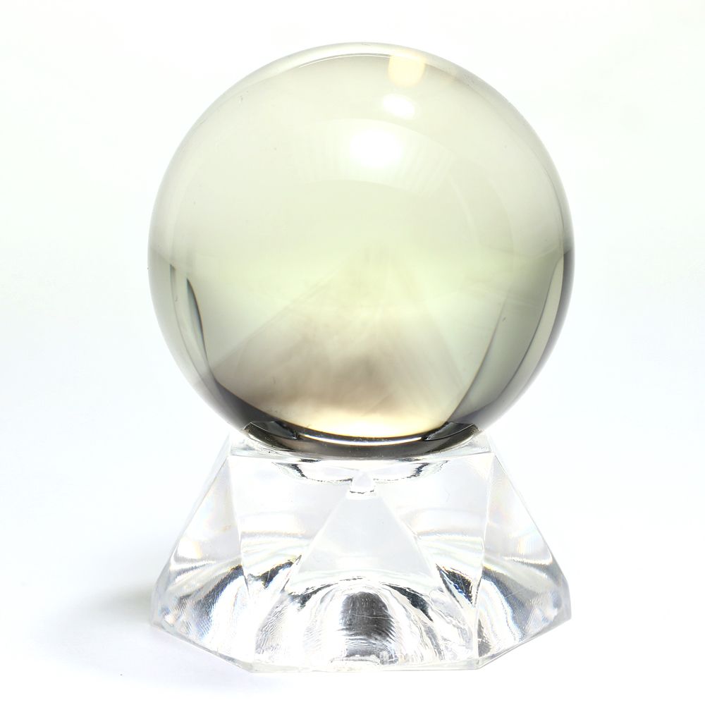 記念特価★ブラジル産ブラックファントムレモンクォーツ丸玉/スフィア(直径33.8mm)-slide-2