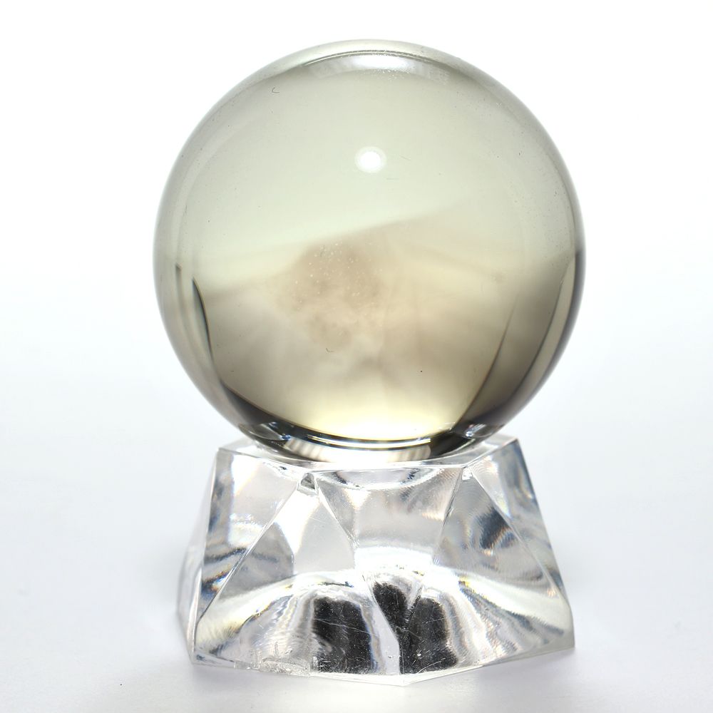 記念特価★ブラジル産ブラックファントムレモンクォーツ丸玉/スフィア(直径33.8mm)-slide-5