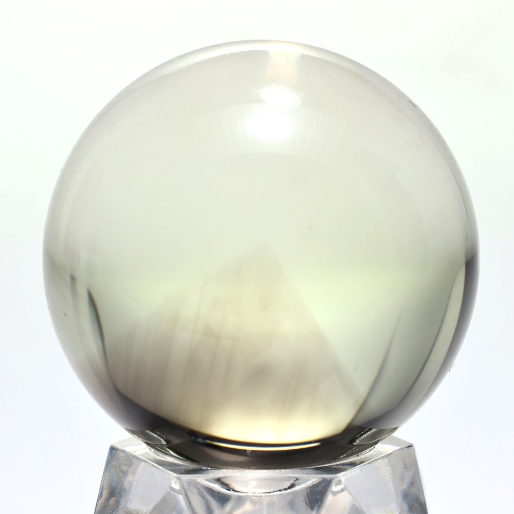 記念特価★ブラジル産ブラックファントムレモンクォーツ丸玉/スフィア(直径33.8mm)-slide-6