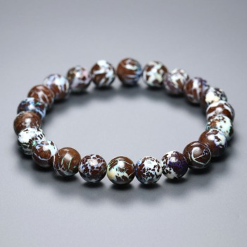 記念特価★[高品質++]オーストラリア産ボルダーオパールブレスレット（約8.5mm玉）(24th-BODO-BR0851IS)