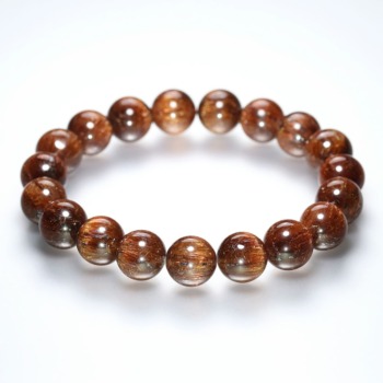 記念特価★[高品質++]ブラジル産ブラウンキャッツアイルチルクォーツブレスレット（約11mm玉・通常なら234000円！）(24th-BRCR-BR1101IS)