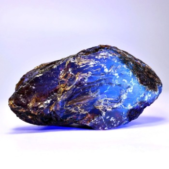 記念特価★ミャンマー産ブルーアンバー原石（バーマイト）(24th-BUAMB-RF0588IS)