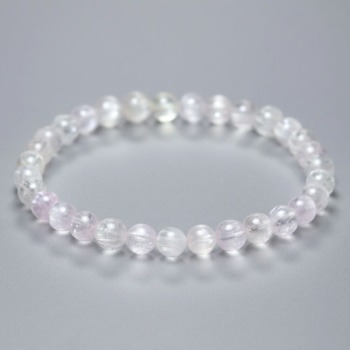 記念特価★[高品質]アフガニスタン産キャッツアイクリアクンツァイトブレスレット（約6mm玉）(24th-CACT-BR0601IS)