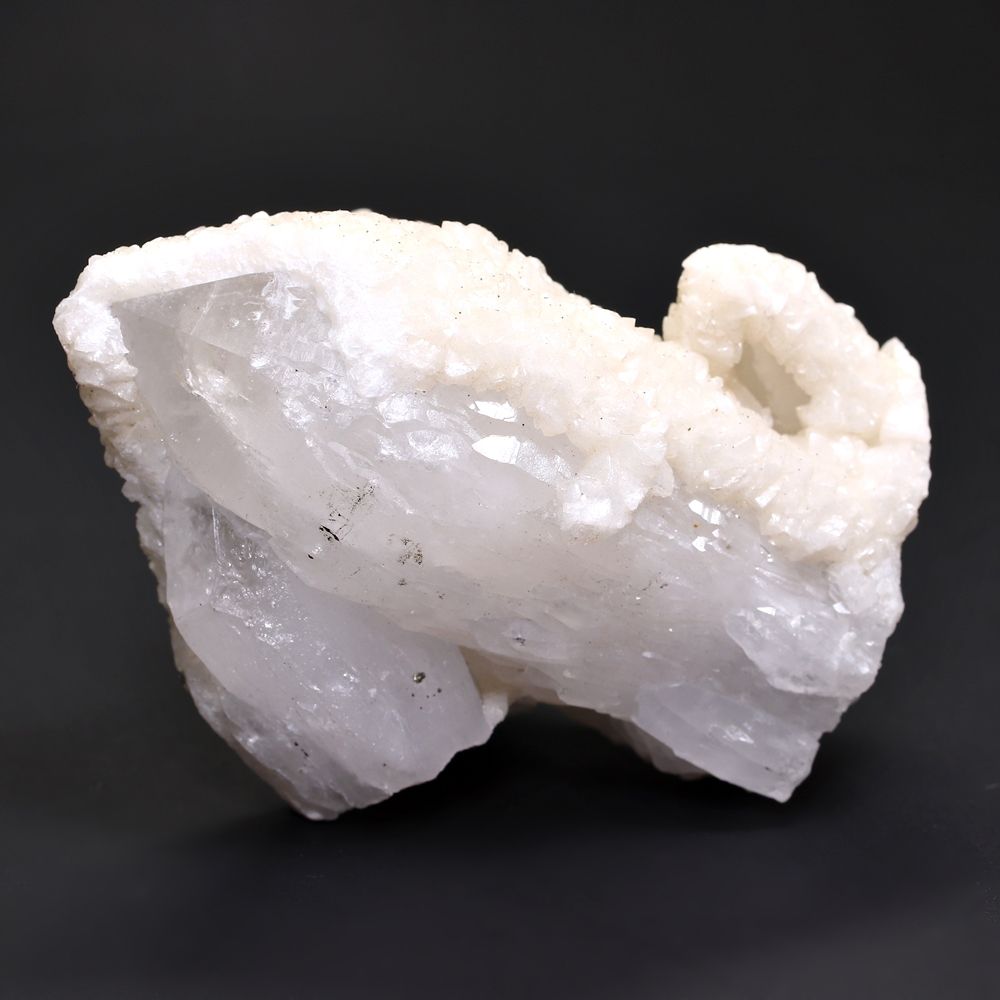 記念特価★ルーマニア産キャンドルクォーツ(原石108g・周囲はカルサイト&パイライトと思われる)-slide-2