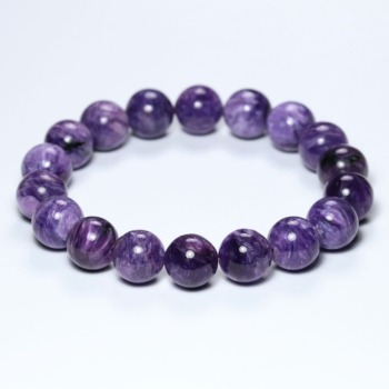 記念特価★[高品質]ロシア産チャロアイトブレスレット（約12mm玉）(24th-CHAA-BR1201IS)