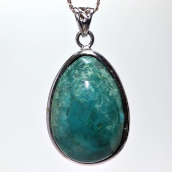 記念特価★ペルー産クリソコラペンダントトップ（シルバー925）(24th-CHRYS-PT0066IS)