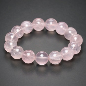 記念特価★ブラジル産クリアローズクォーツブレスレット（約15mm玉・スターが入る玉有り）(24th-CLRE-BR1501IS)