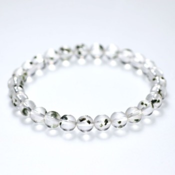 記念特価★[高品質++]ブラジル産クーカイトインクォーツブレスレット/マリモ水晶（約6.5mm玉）(24th-COOKQ-BR0651IS)