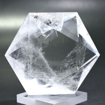 記念特価★ブラジル産レインボー水晶ヘキサゴンカット（ビッグサイズオブジェ）(24th-CRYST-HEX3220IS)