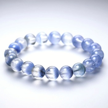 記念特価★[高品質++]デュモルチェライトインクォーツブレスレット（約9.5mm玉・今では手に入らない価格！）(24th-DMTQ-BR0951IS)