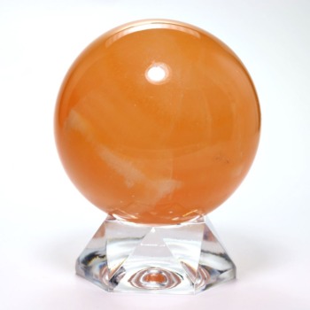 記念特価★メキシコ産オレンジカルサイト丸玉/スフィア（直径73.0mm・表面に小傷があるため特価！）(24th-DRCAL-SP0730IS)