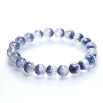 記念特価★[高品質]ブラジル産デュモルチェライトインクォーツブレスレット（約9mm玉・通常価格6万円以上！）(24th-DUMO-BR0901IS)