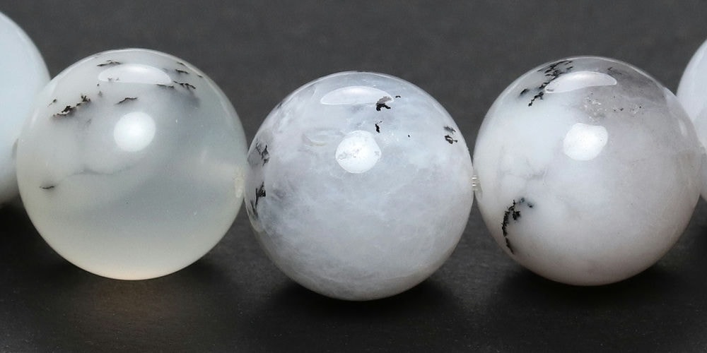 記念特価★マダガスカル産デンドライトホワイトオパールブレスレット/デンドリティックホワイトオパール(約12mm玉)-slide-3