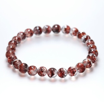 記念特価★[超目玉品！高品質]マダガスカル産ファイアークォーツブレスレット（約6.5mm玉・ファントム入り/通常なら22万円以上！）(24th-FIQU-BR0651IS)