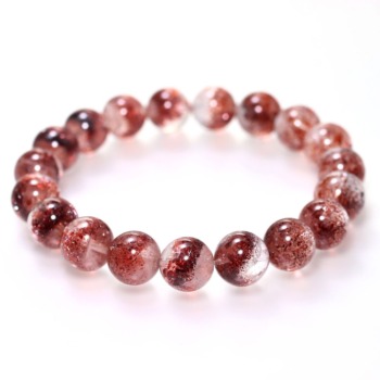 記念特価★[超特価！高品質]ファイアークォーツブレスレット/ファントム入りの玉有！（約10mm玉・今では絶対に手に入れられない価格！）(24th-FIREQ-BR1001IS)