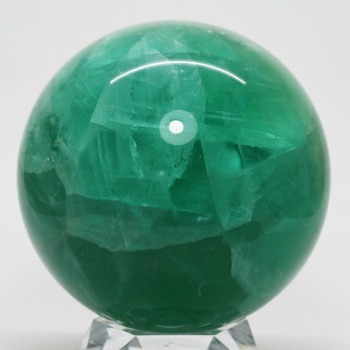 記念特価★中国産グリーンフローライト丸玉/ スフィア（直径101mm）(24th-FLU-SP18800IS)