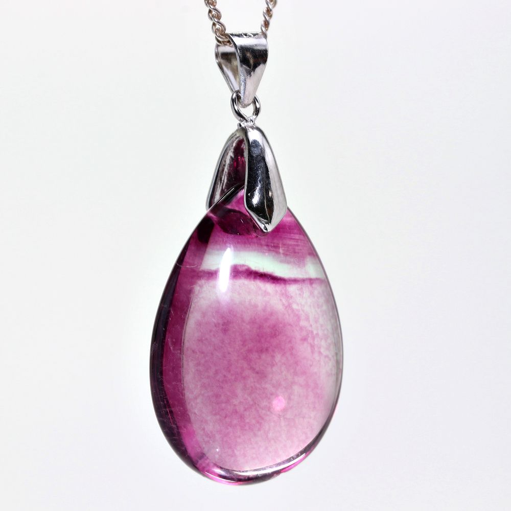 記念特価★ピンクフローライトドロップペンダントトップ(シルバー925)-slide-2