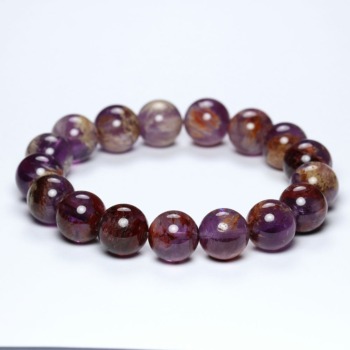 【第三弾】記念特価★[高品質]ブラジル産ガーデンアメジストブレスレット（約12.5mm玉）(24th-GAAT-BR1251IS)
