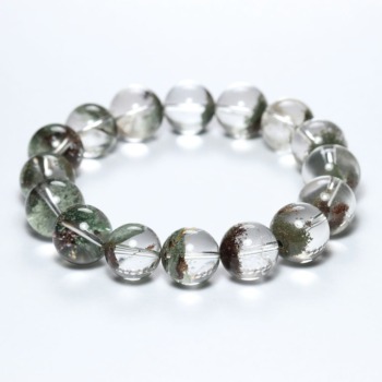 記念特価★[3A+]ブラジル産ガーデンクォーツブレスレット（約13.5mm玉）(24th-GDEN-BR1351IS)