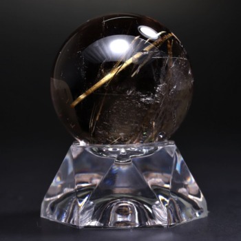 記念特価★ブラジル産ゴールドルチルクォーツ丸玉/スフィア（直径29.2mm）(24th-GLRUT-SPH0292IS)