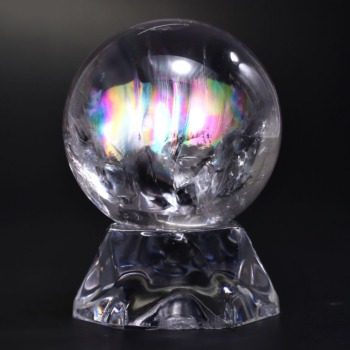 記念特価★[超特別品！]ネパール/ガネッシュヒマール産レインボー水晶丸玉/アイリスクォーツスフィア（直径57.0mm・手磨き加工/貴重なオールドストック品！）(24th-GNZRY-SPH0359IS)