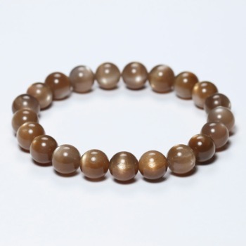 記念特価★[高品質++]タンザニア産ゴールデンサンムーンストーンブレスレット（約9.5mm玉）(24th-GOSM-BR0951IS)