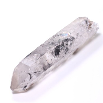 記念特価★マダガスカル産グラファイトインクォーツダブルポイント（原石ナチュラルポイント129g）(24th-GPINQ-NP1290IS)