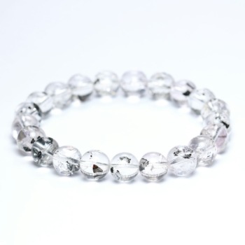 【第三弾】記念特価★[超目玉品！レインボー入り！高品質]マダガスカル産グラファイトインクォーツブレスレット（約9mm玉）(24th-GRFQ-BR0901IS)