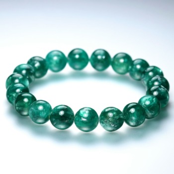 記念特価★[最高品質]ブラジル産グリーンマイカブレスレット（約11mm玉・もう手に入れる事が出来ない最高品質オールドストック！）(24th-GRMK-BR1101IS)