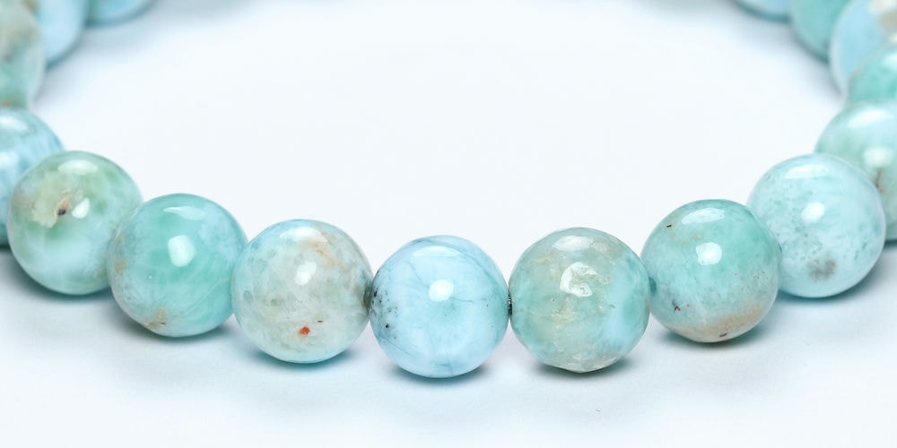 記念特価★ドミニカ産ガーデンラリマーブレスレット(約9mm玉)-slide-1