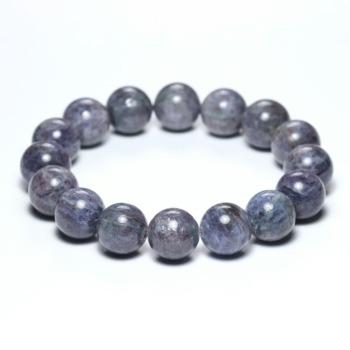 記念特価★インド産アイオライトサンストーンブレスレット（約13mm玉）(24th-IOSS-BR1301IS)