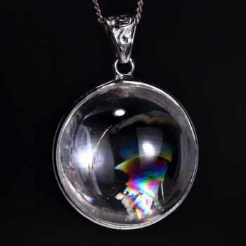 記念特価★[トップクォリティ]ブラジル産アイリスクォーツペンダントトップ（シルバー925・強レインボー水晶！）(24th-IRISQ-PT0224IS)