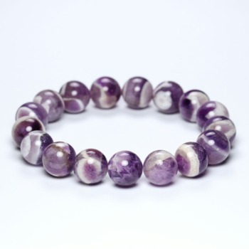 記念特価★[高品質]ブラジル産ケープアメジストブレスレット/ドッグティースアメジスト（約12.5mm玉）(24th-KEPA-BR1251IS)