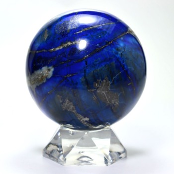 記念特価★[高品質]アフガニスタン産ラピスラズリ丸玉/スフィア（直径82.0mm）(24th-LAPIS-SP0820IS)