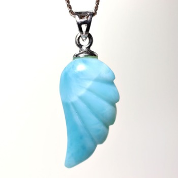 記念特価★ラリマーフェザー型ペンダントトップ（シルバー925）(24th-LARFE-PT0031IS)